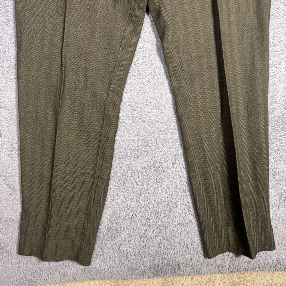 Banana Republic Wide Leg Linen Blend Pant Women 32x34 High Rise Herringbone $120
